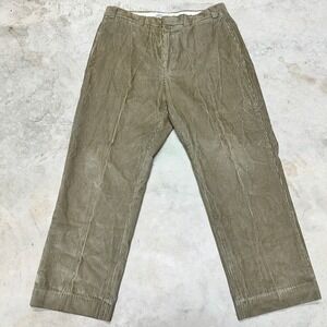 Mens Corduroy Pants Size‎ 37 Pleated Front Khaki Wide Leg Vintage Style